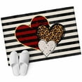 thumbnail image 1 of Valentine's Day Washable Area Rug&nbsp;2x3 ft Red Love Heart Leopard Print Black Stripes Soft Rectangle&nbsp;Rugs for Living Room, Non Slip Carpet for Bedroom&nbsp;Entryway Dining Room, 1 of 9