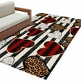 thumbnail image 1 of Valentine's Day Washable Area Rug&nbsp;3x5ft Leopard Print White Red Love Heart Black Striped Soft Rectangle&nbsp;Rugs for Living Room, Non Slip Carpet for Bedroom&nbsp;Entryway Dining Room, 1 of 9