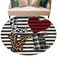 thumbnail image 1 of Valentine's Day Washable Area Rug&nbsp;6 ft Love Heart Leopard Print Black Beige Striped Soft Round&nbsp;Rugs for Living Room, Non Slip Carpet for Bedroom&nbsp;Entryway Dining Room, 1 of 9