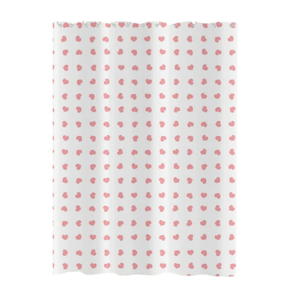 Valentine's Day Waterproof Polyester Shower Curtain, Heart Print Toilet Partition Curtain, Bathroom Decor, Water-resistant & Reusable Home Bath Accessory (Multi-color, 1pc)