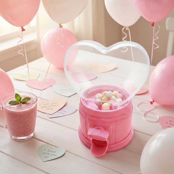 Valentine's Day Snack Candies Chocolate Dispensers Mini Candy Dispenser Toy Mini Bubble Gumball Machines for Birthday Valentine's Day Party Decorations Favors,2Pcs