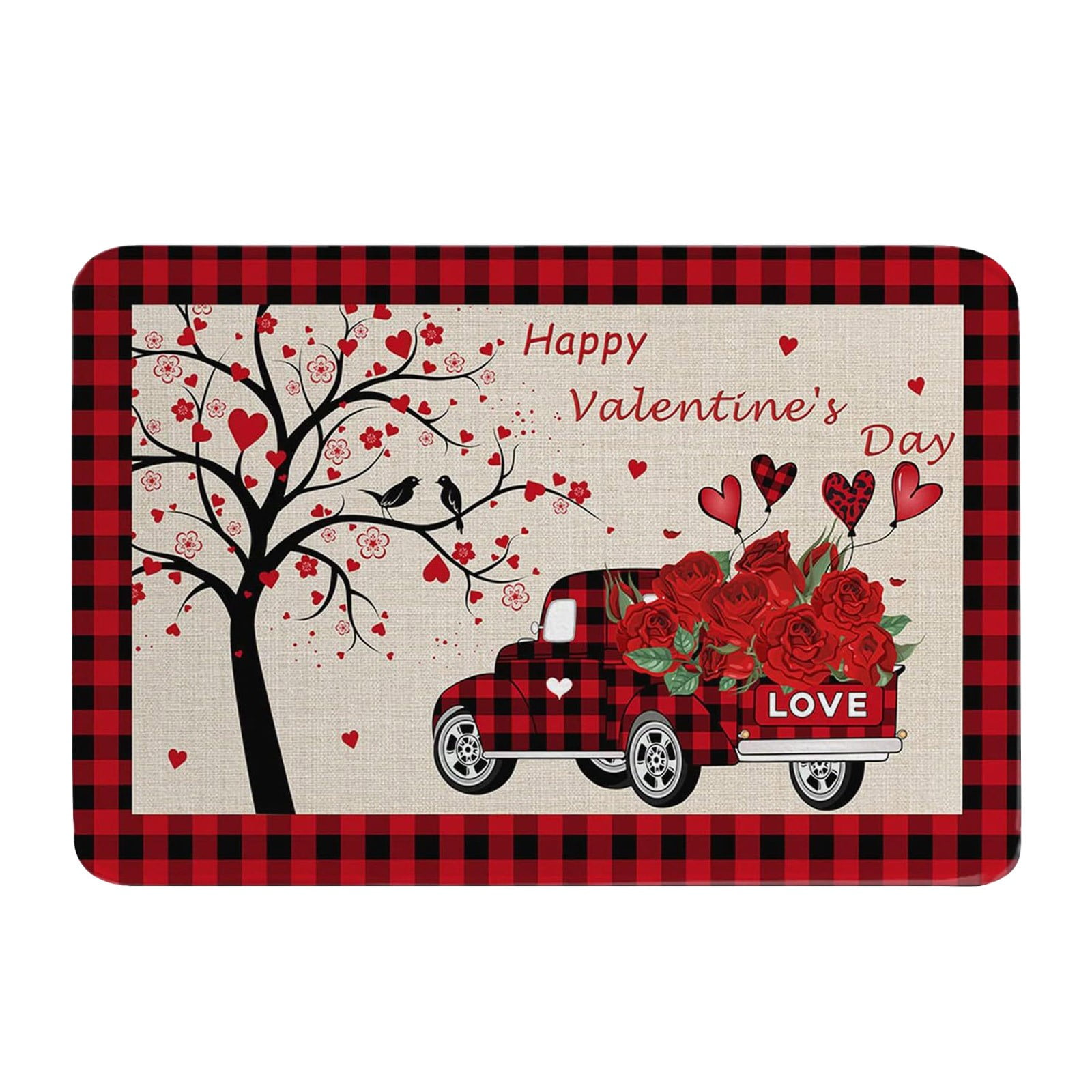Valentine's Day Welcome Doormat Red and Pink Heart Sweet Love Indoor ...