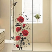 Valentine‘s Day Window Cling Stickers Set for 2026, Removable Wall Decals with Romantic Designs, Holiday Home and Office Decor(Red)