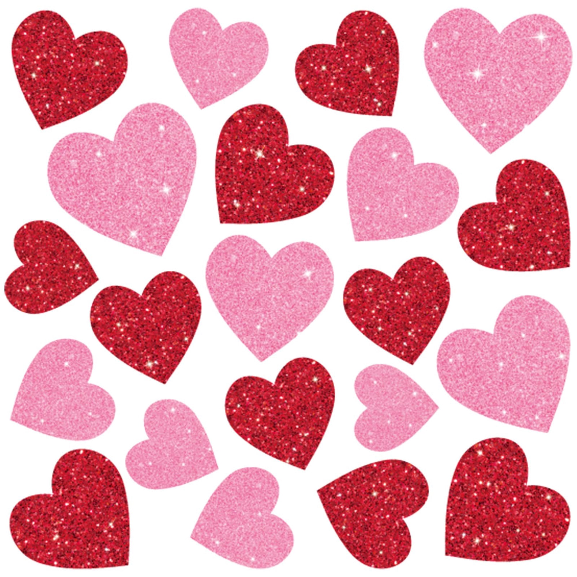 Valentine's Day Window Clings, 6 Sheets Glitter Heart Window Stickers, Reusable Love Hearts Decor for Wedding Anniversary Party Home Office Decoions, Versatile Glass and Mirror Stickers, Red Pink