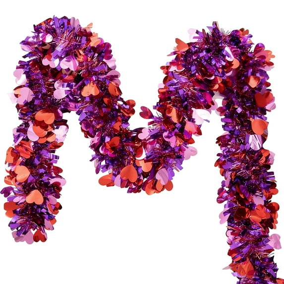 Valentine's Day Wine Color Ribbons Streamers Hearts Garlands Decoration for Holiday Party Dessert Table Celebrations Romantic Atmosphere