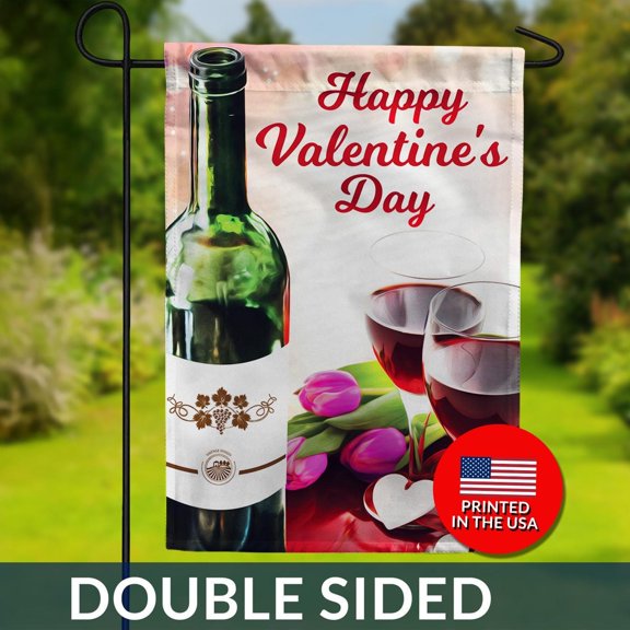 Valentine's Day Wine Flag Romantic Garden or House Decor 1