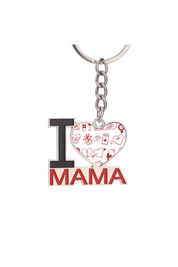 Valentine's Day Wine Love Bird Heart Keychain Metal Keyring Holder Love MAMA Mother