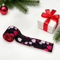 thumbnail image 1 of Valentine's Day Wired Edge Ribbon Pink Heart Fabric Ribbon Double-Sided Craft Ribbon for Wedding Anniversary Birthday DIY Wreath Bow Making,Valentine's Day Satin Ribbon For Wrapping, 1 of 5