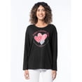 thumbnail image 1 of Valentine's Day Women’s Graphic Tee with Long Sleeves from Way To Celebrate, Sizes S to XXXL, 1 of 9