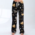 thumbnail image 1 of Valentine's Day Women's Pajama Pants Heart Graphic Loose Comfy Lounge Sleep Pants Drawstring Wide Leg Sleepwear, 1 of 7