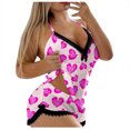 thumbnail image 1 of Valentine's Day Women's Sleepwear Sexy Printed Camisole Top Shorts Set Casual Fashion Two Piece Outfit, 1 of 2
