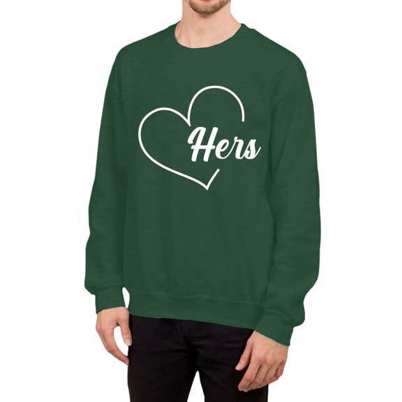 Valentine's Day Women's Sweatshirt Heart Love Graphic Shirt Lovers Printed Hoodless Sweater Plus Size Pullover Hoodie