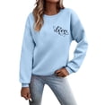thumbnail image 1 of Valentine's Day Women's Sweatshirts Cute Candy Couple Love Heart Round Neck Long Sleeve Shirts Holiday Casual Trendy Loose Fit Tops, 1 of 4