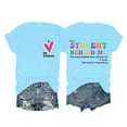thumbnail image 1 of Valentine's Day Womens Casual Letter Double Printed Crewneck Short Sleeved Tshirt Top, 1 of 4
