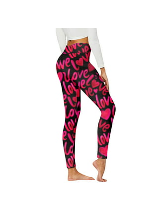 Buy Lovely Pink Lips Valentines Leggings, Valentine Yoga Pants