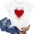 thumbnail image 1 of Valentine's Day Womens Tops Short Sleeve Shirts Round Neck Loose Casual Blouses Heart Print Tshirts White XXL, 1 of 4