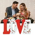 thumbnail image 1 of Valentine's Day Wooden Decoration, Romantic LOVE Shaped Ornament, Unique Valentines Day Decoration for Desktop, Full of Love Desktop Ornament, 1 of 5