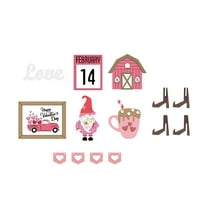 Valentine's Day Wooden Decoration,Vintage Farmhouse Valentine's Day Tiered Tray Decor Set, Rustic Heart Wood Signs, Valentines Table Decor for Home Kitchen Living Room(Black)