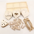 thumbnail image 1 of Valentine's Day Wooden Heart Pendant - DIY Romantic Love Ornament, Gift Box Included for Couples Wedding Party Decor, 1 of 9
