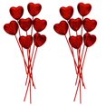 thumbnail image 1 of Valentine's Day Wooden Red Glitter Heart Picks, (Pack of 2, 14 Total) Cupcake Toppers Food Dessert Weddings Bridal Showers Birthday Party Supplies Bouquet Floral Table Decor & CUSTOM Storage Carrier, 1 of 7