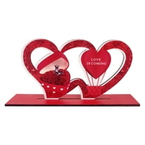 Valentine's Day Wooden Table Sign Decoration Freestanding Table Centerpiece Sign Romantic Love Heart Shape Home Decor Tiered Tray Wood Valentines Day Accessories