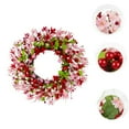 thumbnail image 1 of Valentine's Day Wreath 20 Inch Valentines Day Wreaths for Front Door Pink Floral Wreath with Red Love Heart Shaped Berries Pink Forsythia Flowers for Valentine Anniversary Wedding Holiday Decorations, 1 of 6