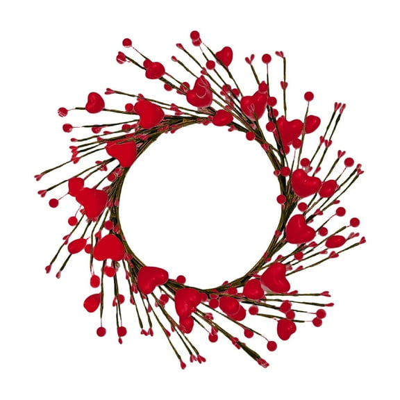 Valentine's Day Wreath 2026 Cedar Wreath, 2026 Wreaths for Front Door, Pine Wreath, Large Green Cypress Wreaths for Home Fireplace Wall Window Porch Outdoor Xmas Holiday Decor (Red, 15.72")