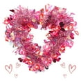 thumbnail image 1 of Valentine's Day Wreath for Front Door Valentines Tinsel Garland Wreath Shiny Metallic Foil Twist Garland Wreath Heart Wreaths with Love Heart Cupid Valentine's Day Wedding Door Wall Window Decor, 1 of 6