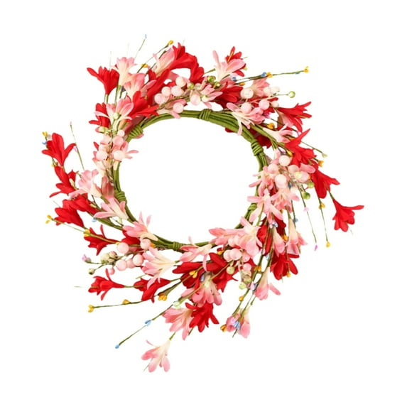 Valentine's Day Wreath, SSNTSY Round Forsythia Flower Wreath, 13in Front Door Valentine Wreath for Indoor Outdoor Wedding Anniversary Festival Decor