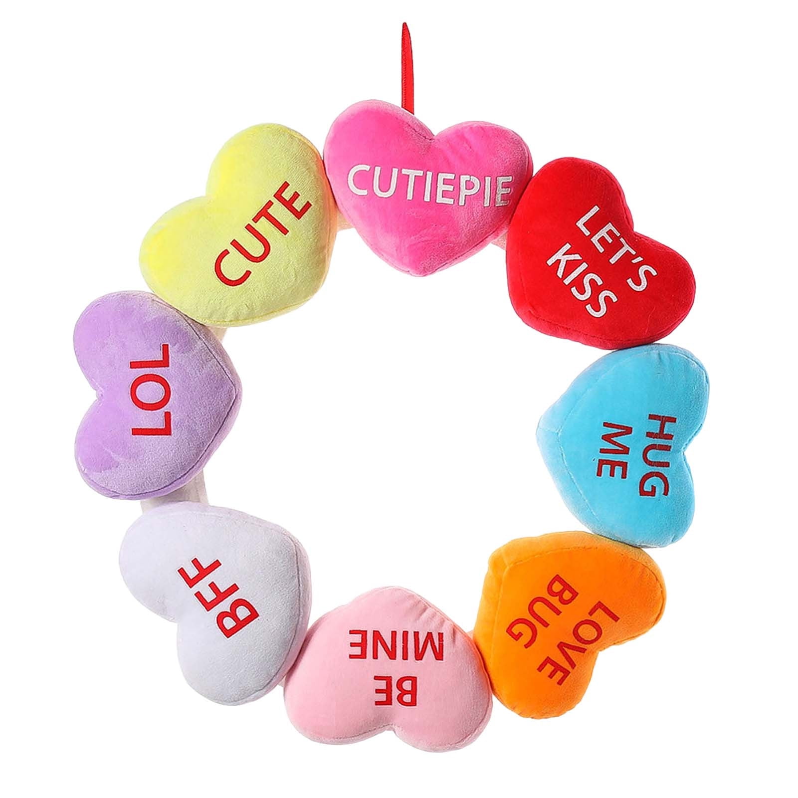 Valentine's Day Wreath For Front Door - 20 Inch Artificial Wreath With Hearts & Berries, Pink Wedding & Anniversary Decor