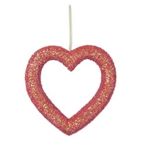 Valentine's Day Wreath for Front Door, Shiny Sequins Heart Shaped Wreath Hanging Wall Decorations - 12 Inches, Valentines Outdoor Décor