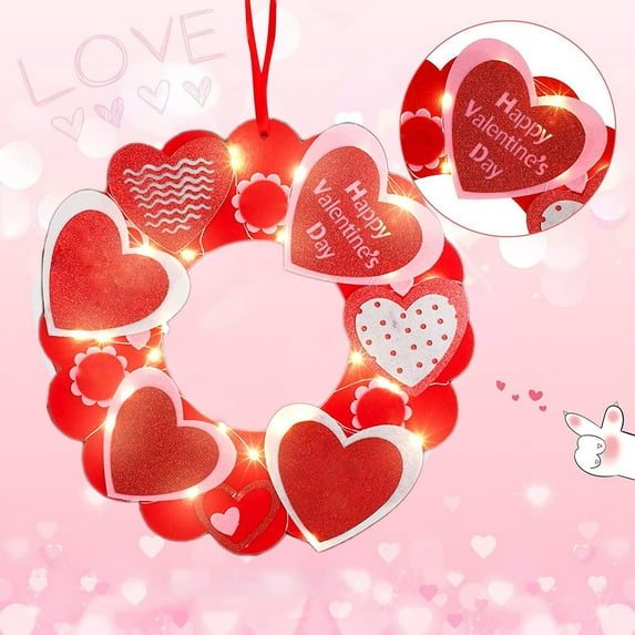 Valentine's Day Wreaths Clearance Valentines Day Decor Wreaths for Front Door Outside Heart Shaped Wreath for Outdoor Valentine's Day Gifts