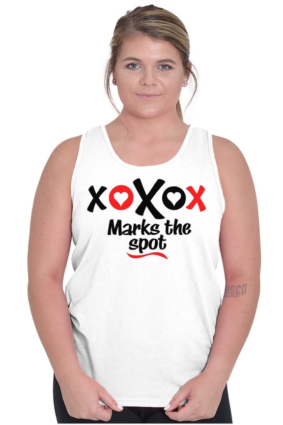 Valentine's Day XO Marks The Spot Tank Top Tee Shirt Women Brisco Brands S