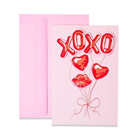Valentine's Day XOXO Balloons Greeting Card, 4.5 in x 6.75 in, by Way To Celebrate