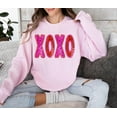 thumbnail image 1 of Valentine's Day XOXO SweatshirtPink Cozy Crewneck All Size S-5Xl, 1 of 5