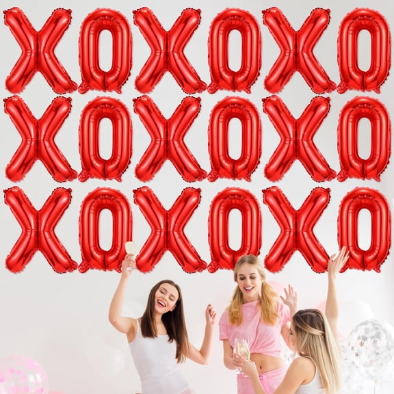 Valentines Day Xoxo Foil Balloons Banner Decorations for Anniversary Wedding Engagement Proposal Bachelorette Party Supply