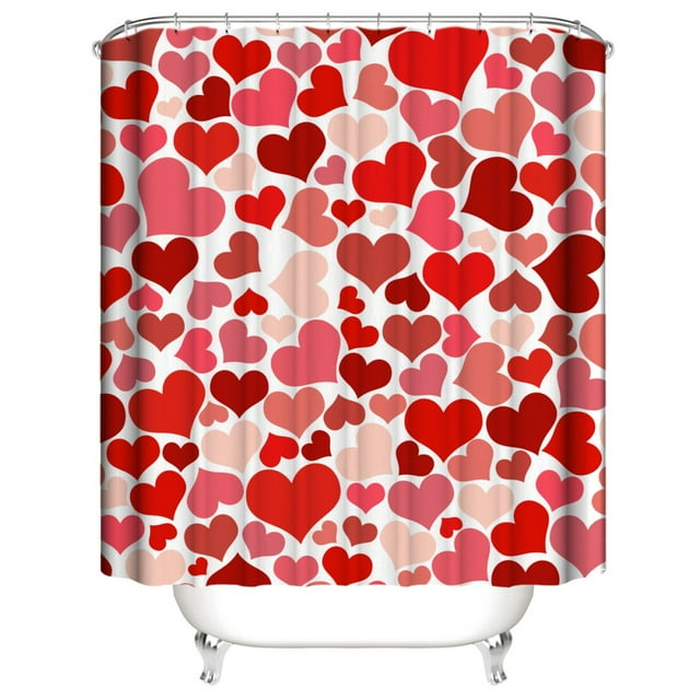 Valentine's Day bathroom shower curtain colorful printed shower curtain