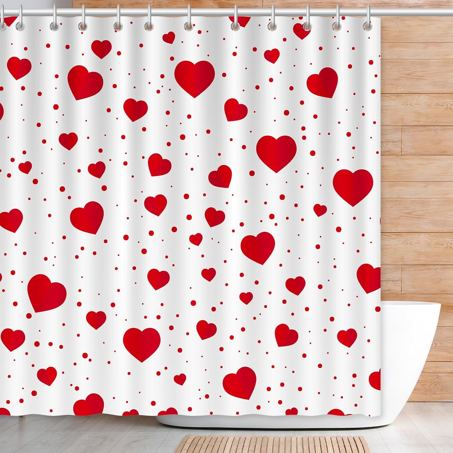Valentine's Day bathroom shower curtain colorful printed shower curtain