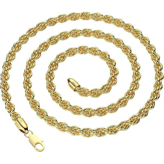 Valentine's Day gifts 18K Herringbone Flat Necklace 5MM 18" -26" Gold Plated Necklaces For Women
