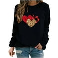 thumbnail image 1 of Valentine's Day!ibuvkizy Womens Sweatshirt Casual Printed Long Sleeved Round Neck Top/shirt Black,XL, 1 of 8
