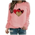 thumbnail image 1 of Valentine's Day!ibuvkizy Womens Sweatshirt Casual Printed Long Sleeved Round Neck Top/shirt Pink,S, 1 of 8