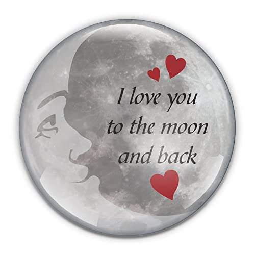 Valentine's Day to The Moon and Back Paperweight in Gift Box, 3 Inch Crystal Dome, Perfect for House Warming Gift