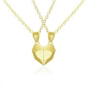 Valentines Decor, 2025 Clearance Items under $5, Two Souls One Heart Pendant Necklaces for Couple,Wishing Stone Creative Magnet Couples Necklace, Fashion Jewelry Gifts2*Gold