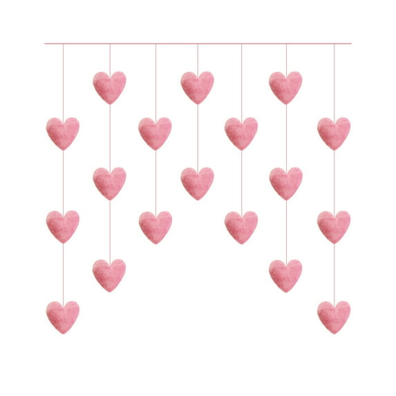 Valentine’s Decoration Pink Heart Hanging Ornament,Korean Style Curtain Pendent Romantic Decor for Valentine’s Door Home Bedroom