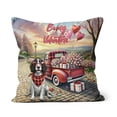 thumbnail image 1 of Be My Valentine's English Springer Spaniel Truck Full of Love Flower Balloon Pillow Cushion Double Sided Springers Dog Lover Gifts Throw Pillow - 02029, 1 of 4