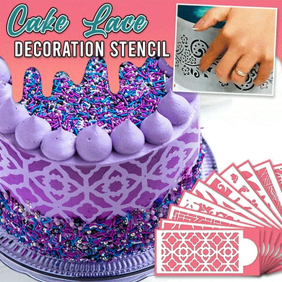 Valentine's Floral Cake Lace Templates - Hollow Lace Cookie Fondant Dessert Edges, Side Decorating Templates, Cake Stencils, Cakes Decorating Stencil Floral Hollow Cookie Fondant Dessert Template