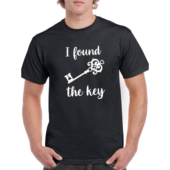 Valentine's Found The Key T-Shirt Men -Smartprints Designs, Male 3X-Large