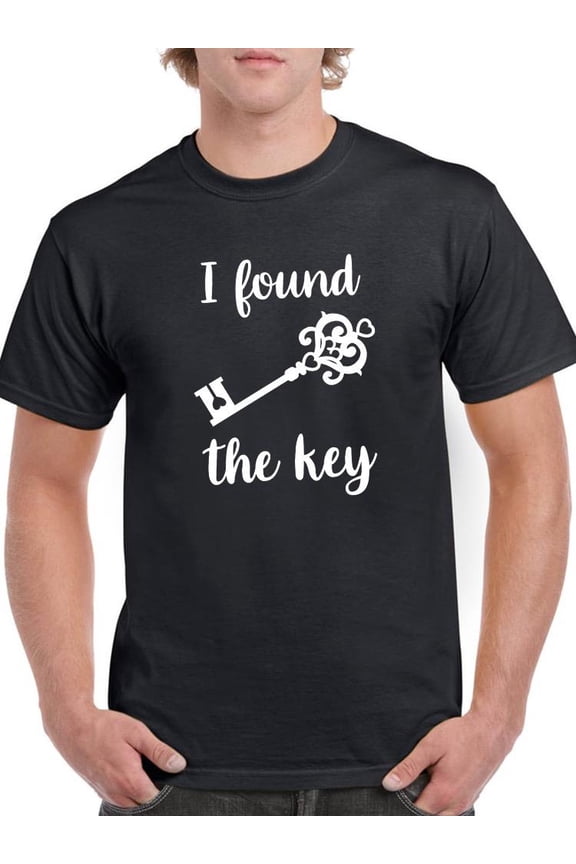 Valentine's Found The Key T-Shirt Men -Smartprints Designs, Male Large