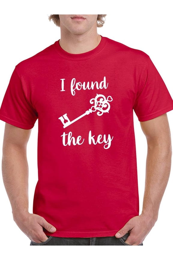 Valentine's Found The Key T-Shirt Men -Smartprints Designs, Male Large