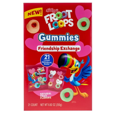 Valentine's Froot Loops Gummies: 21-Pack Friendship Exchange Set!